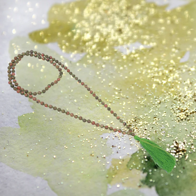 Unakite Crystal Japa Mala Saadi